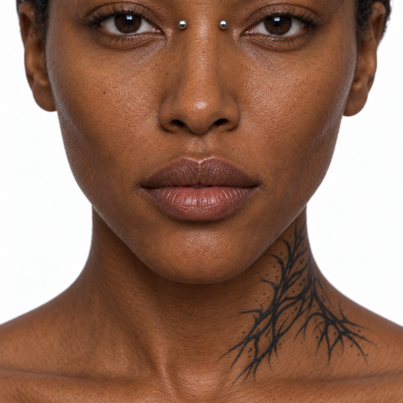 Bridge piercing jewelry placement