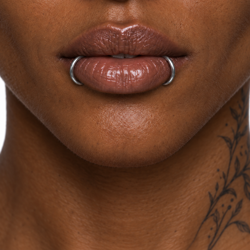 Snake bites piercing jewelry placement