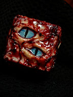 Handmade "Prison Realm" D6 Dice | Jujutsu Kaisen Inspired Cursed Object Resin Die | Fleshy Monster Eye | Macabre RPG Tabletop Dice
