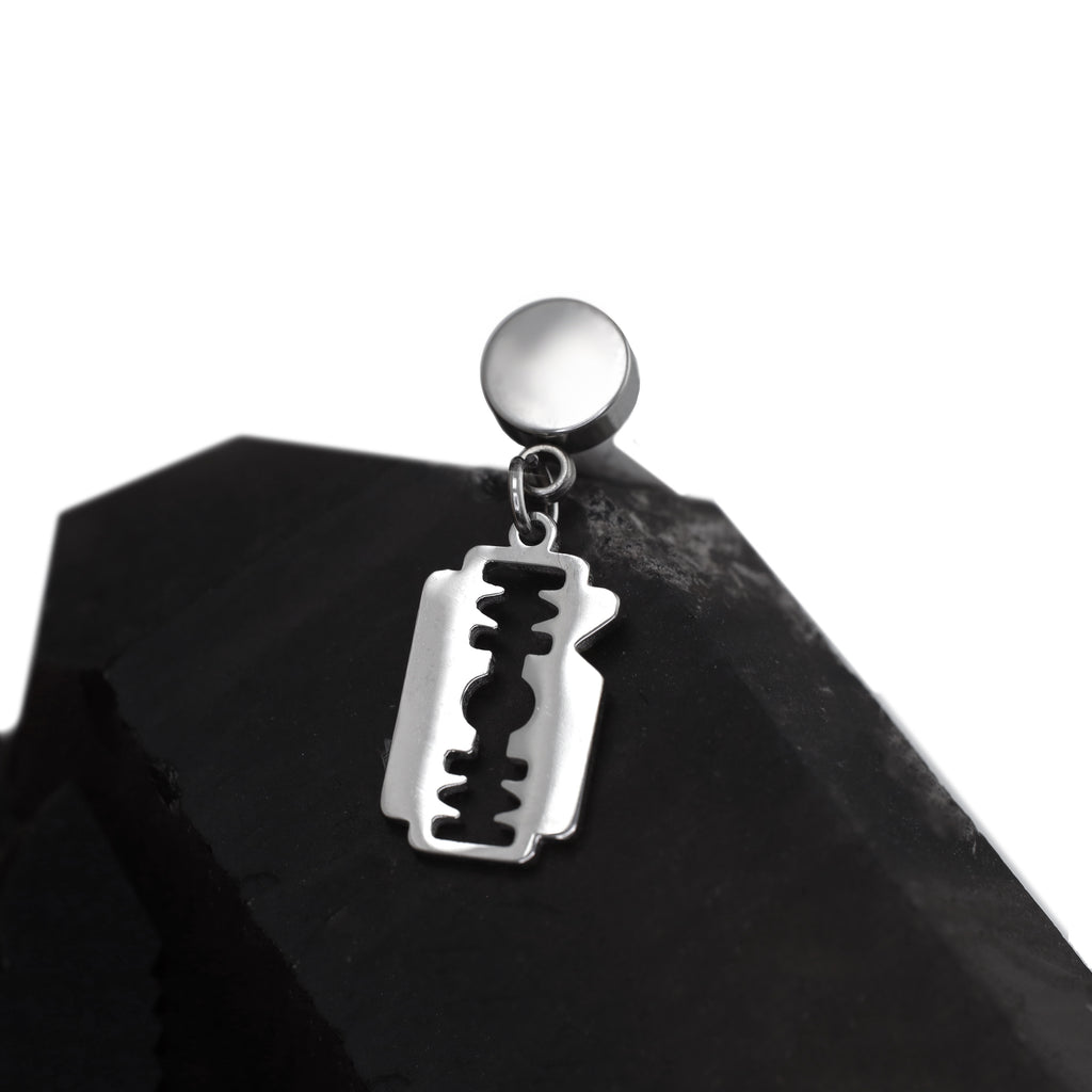 PAIR OF Blade Pendant Externally Threaded Stainless Steel Ear Studs