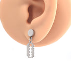 PAIR OF Blade Pendant Externally Threaded Stainless Steel Ear Studs