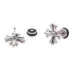 3 Color Cross Externally Threaded Stainless Steel Ear Studs