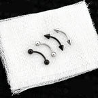 Basic Spike Augenbrauen-Barbell aus Edelstahl mit Außengewinde und Spike-Außengewinde 