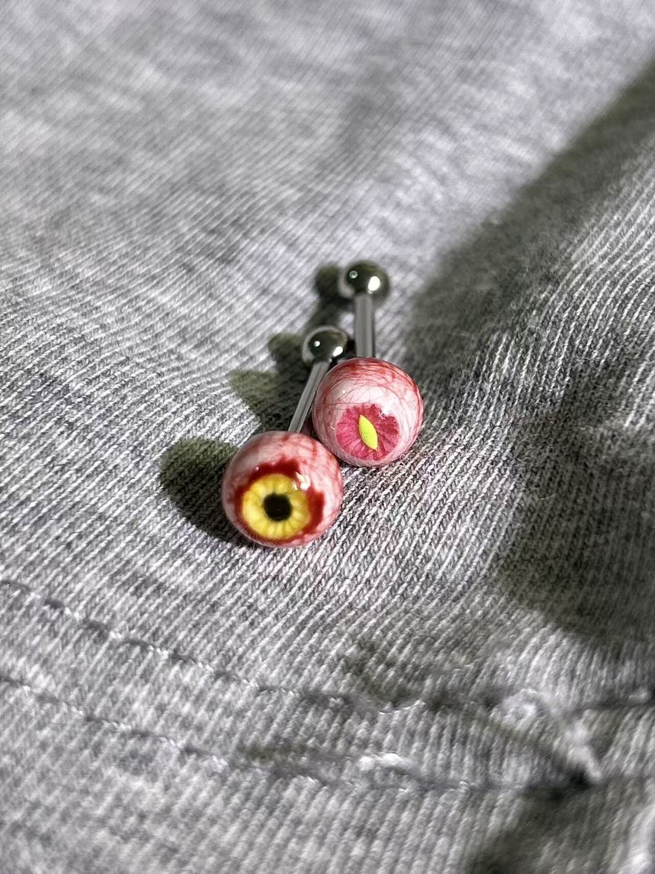 Awakening of the Feral Beast | Titanium Reptile Dragon Eyeball Stud