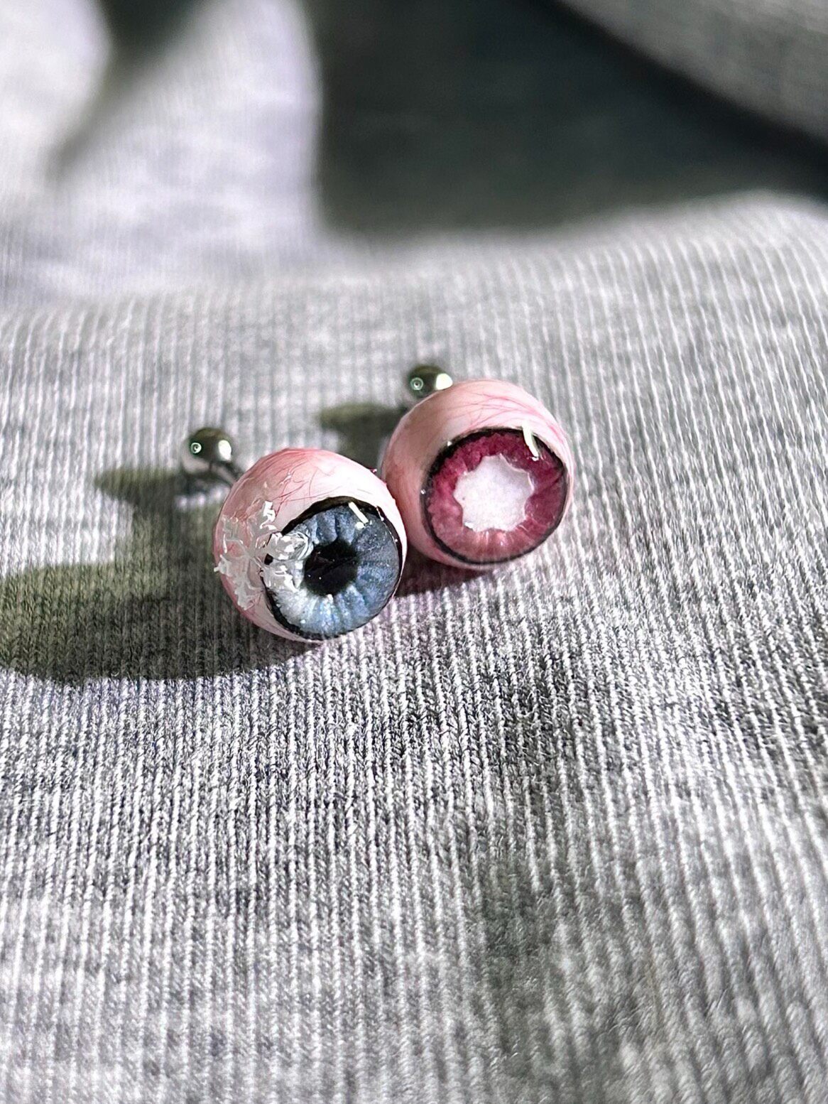 Memories of Snow & The Compass Needle | Titanium Demon Slayer Akaza & Koyuki Eyeball Stud