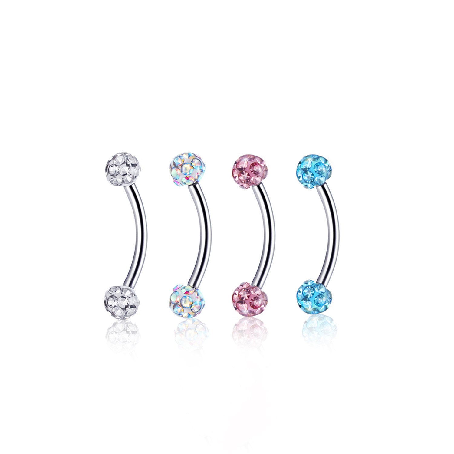 16G Vollzirkus-Augenbrauenstecker aus Edelstahl mit Außengewinde, Außengewinde 