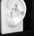 Clous d'oreilles fins 20G avec mini CZSta 