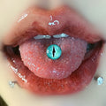 Mystic Demon Eye Titanium Tongue Ring - Internally Threaded