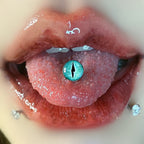 Mystic Demon Eye Titanium Tongue Ring - Internally Threaded