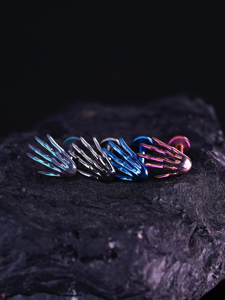 16G Titanium Skeleton Hand Labret | Implant Grade Punk Cartilage & Lip Stud
