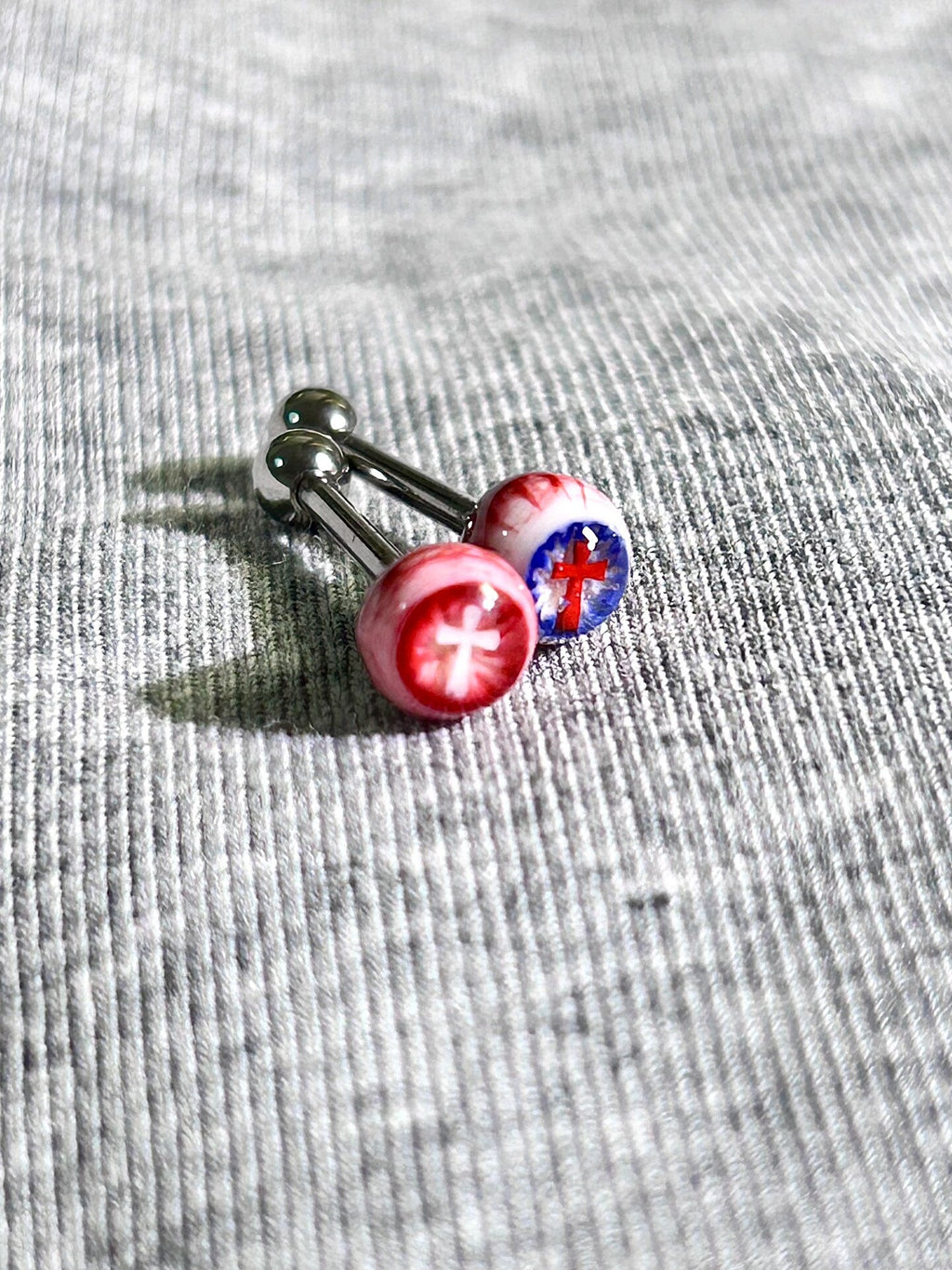 Tears of the Fallen Heretic | Titanium Holy Cross Eyeball Stud