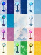Ohrstecker aus Titan mit Innengewinde und Aurora-Borealis-Opal 