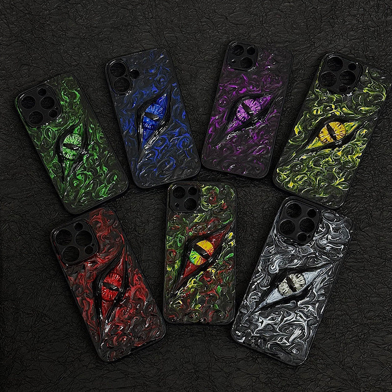 "Elemental Chaos" Marbled Dragon Eye 3D Phone Case | Swirling Texture Resin Cover