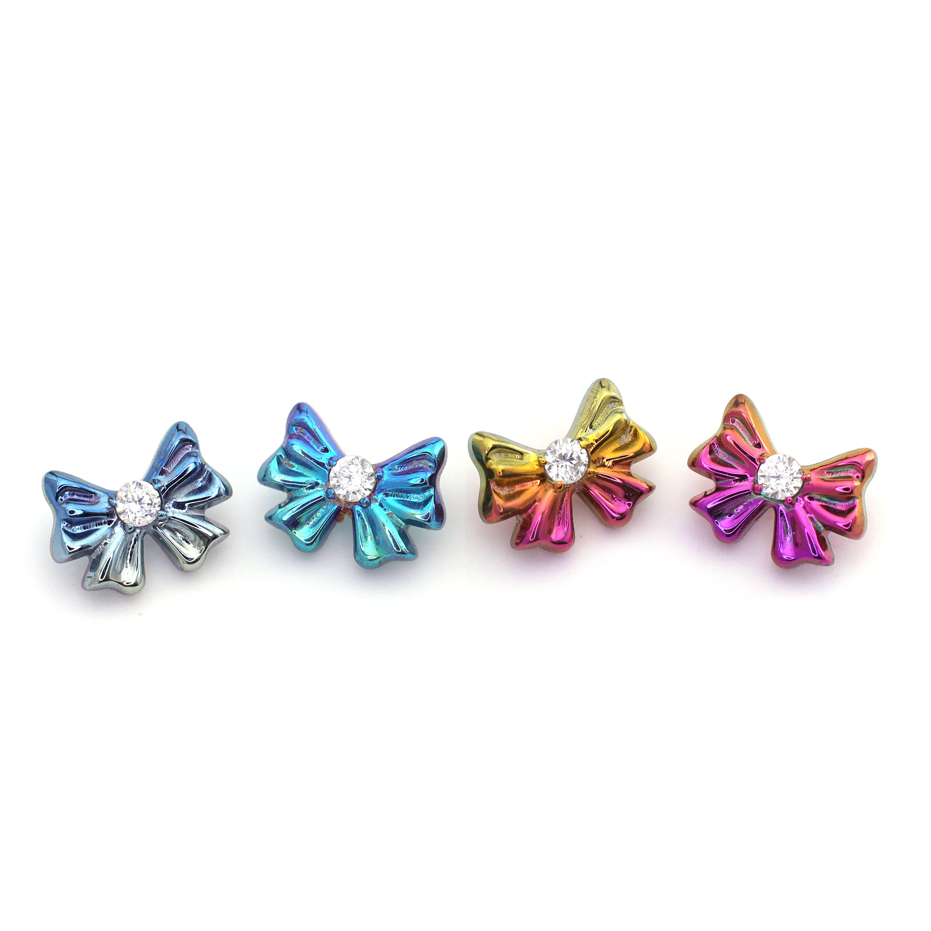 Titanium CZ Bowknot Stud | Cute Coquette Cartilage Earring