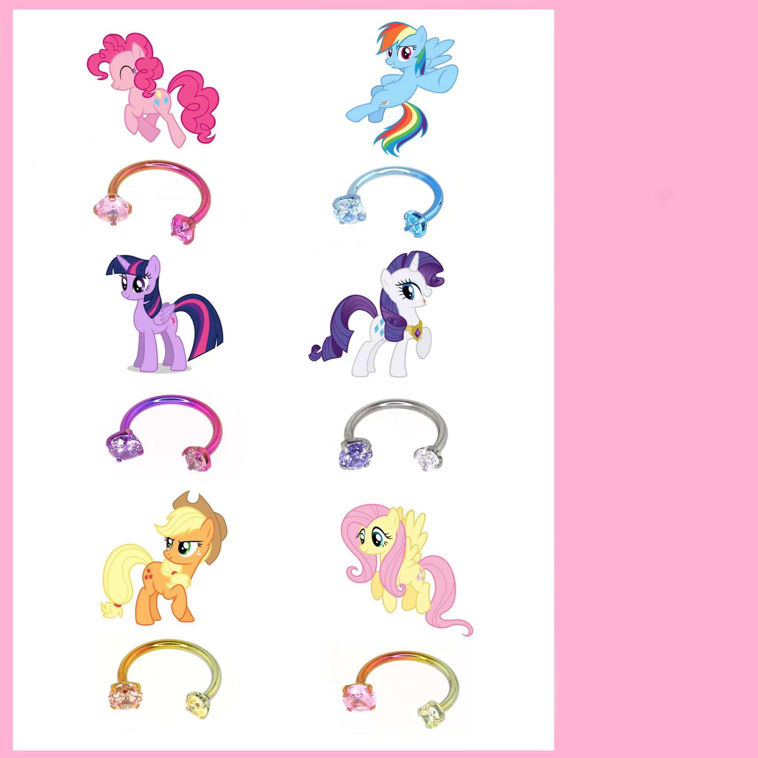MLP Kollektion farbenfroher Titan-Ohrstecker für Augenbrauen, Lippen und mehr 
