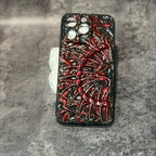 "Gothic Relics" 3D Embossed Phone Case | Bloody Cross, Fallen Angel & Spine Ribcage Art