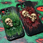 "Eternal Decay" 3D Realistic Skull Phone Case | Handmade Gothic Dripping Texture Art