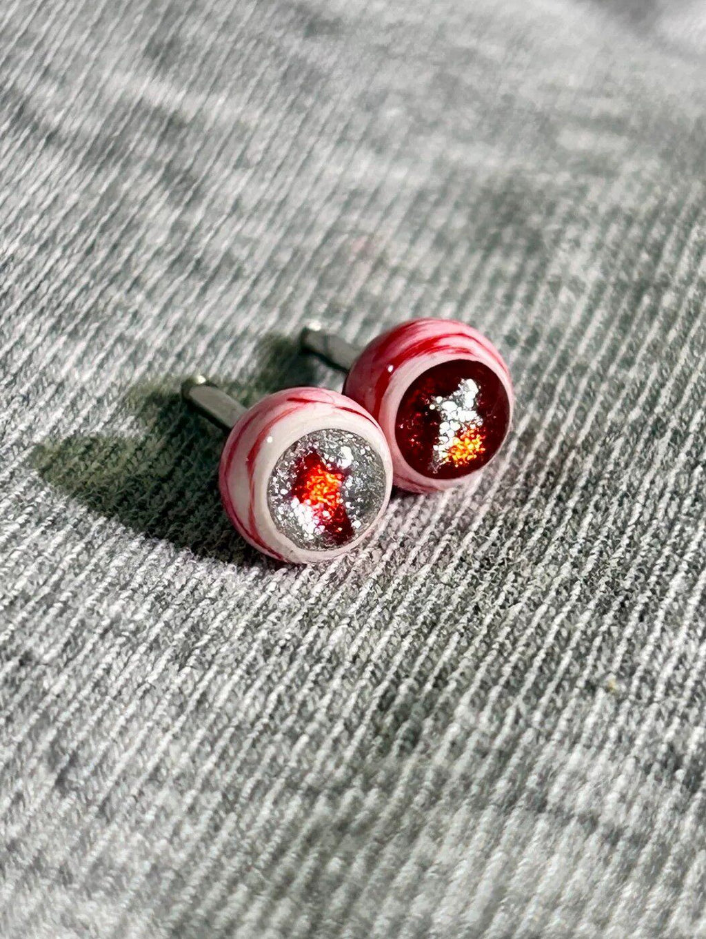 Titanium Glitter Core Eyeball Piercing Stud | Vampire Goth Jewelry