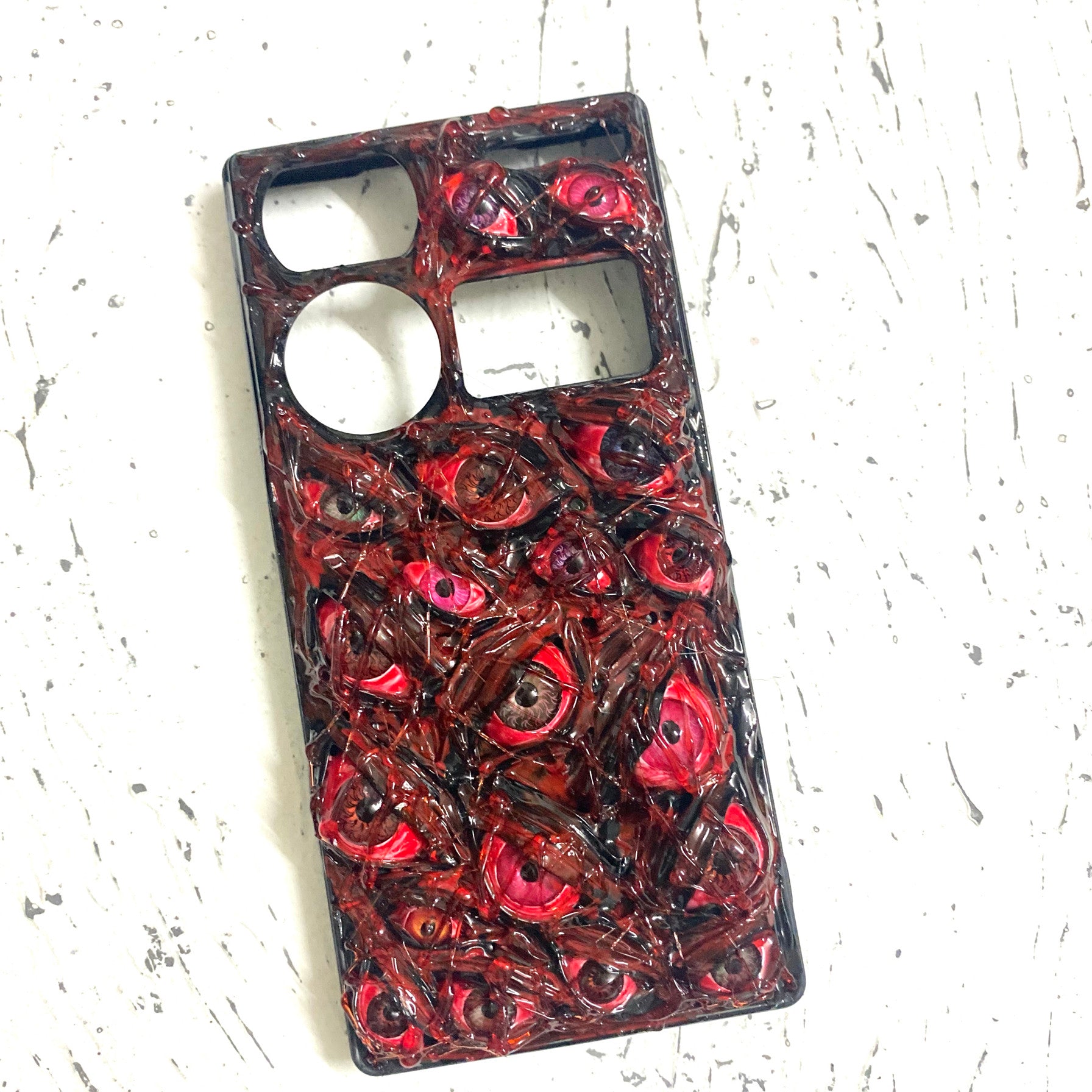 "Crimson Flesh" Multi-Eye 3D Horror Phone Case | Realistic Red Gore Texture Cover