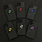 "Dark Awakening" Single Dragon Eye 3D Phone Case | Handmade Black Texture Demon Cover