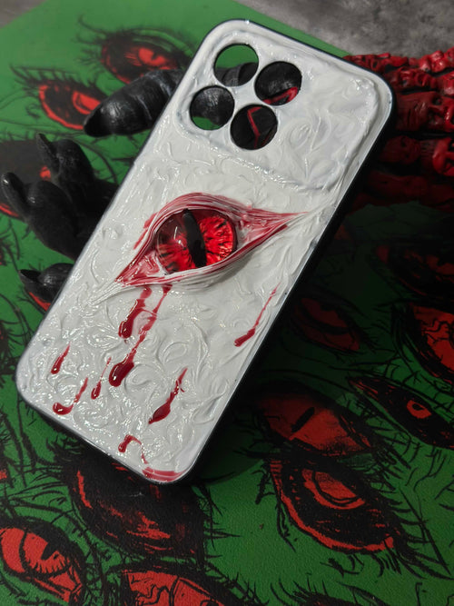 "Blood Tears" Handmade 3D Phone Case | Gothic Horror Weeping Eye Art | Custom Texture Cover