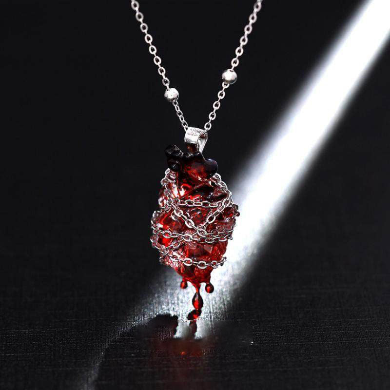 "Bound by Blood" Restrained Anatomical Heart - Chain & Drip Detail
