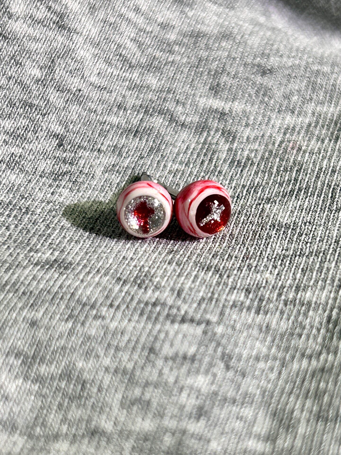 Titanium Glitter Core Eyeball Piercing Stud | Vampire Goth Jewelry