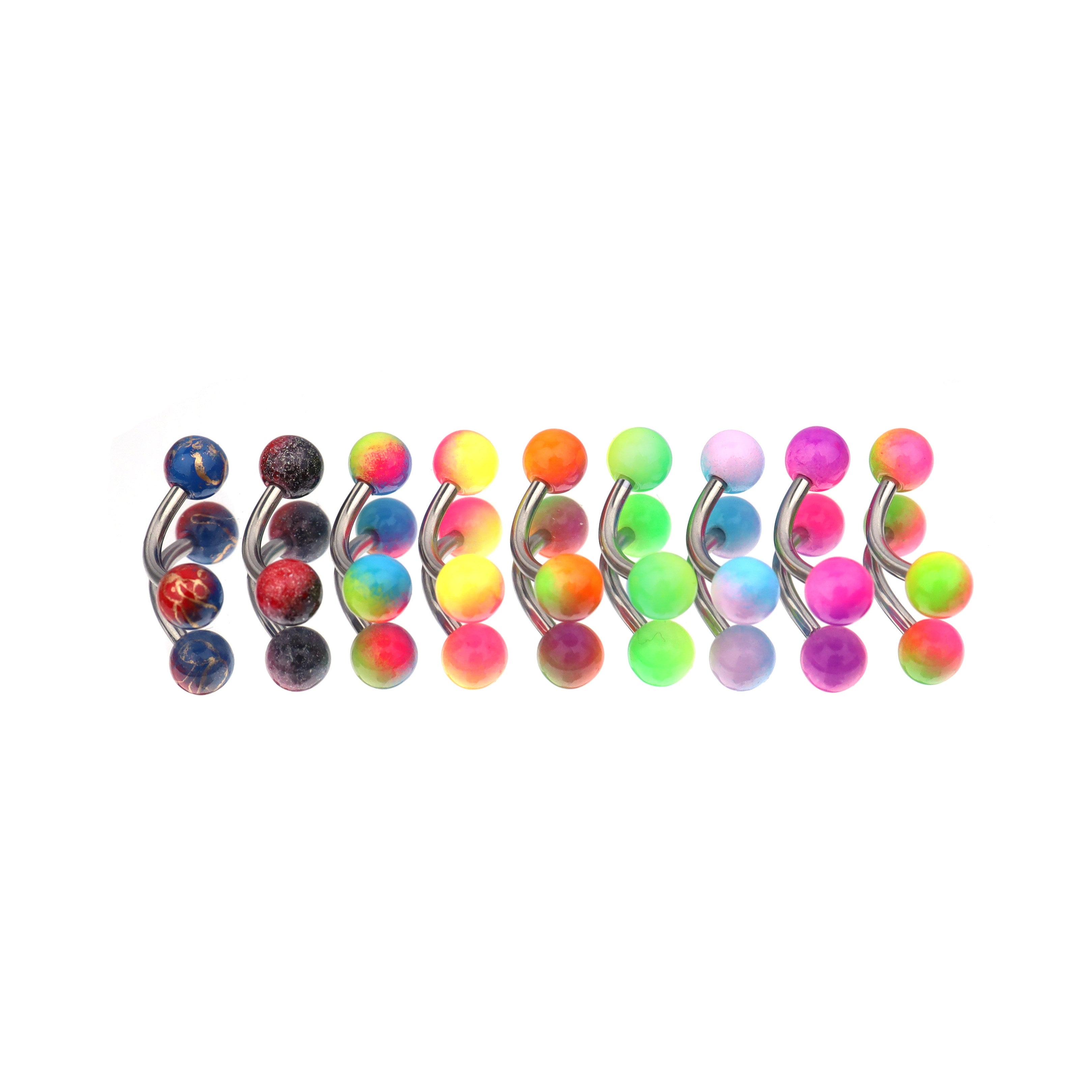 Vibrant Gradient Curved Barbell | 16G Acrylic Piercing for Eyebrow, Helix & Surface