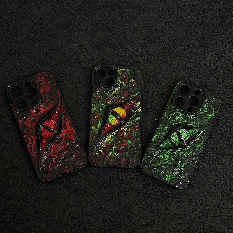 "Elemental Chaos" Marbled Dragon Eye 3D Phone Case | Swirling Texture Resin Cover