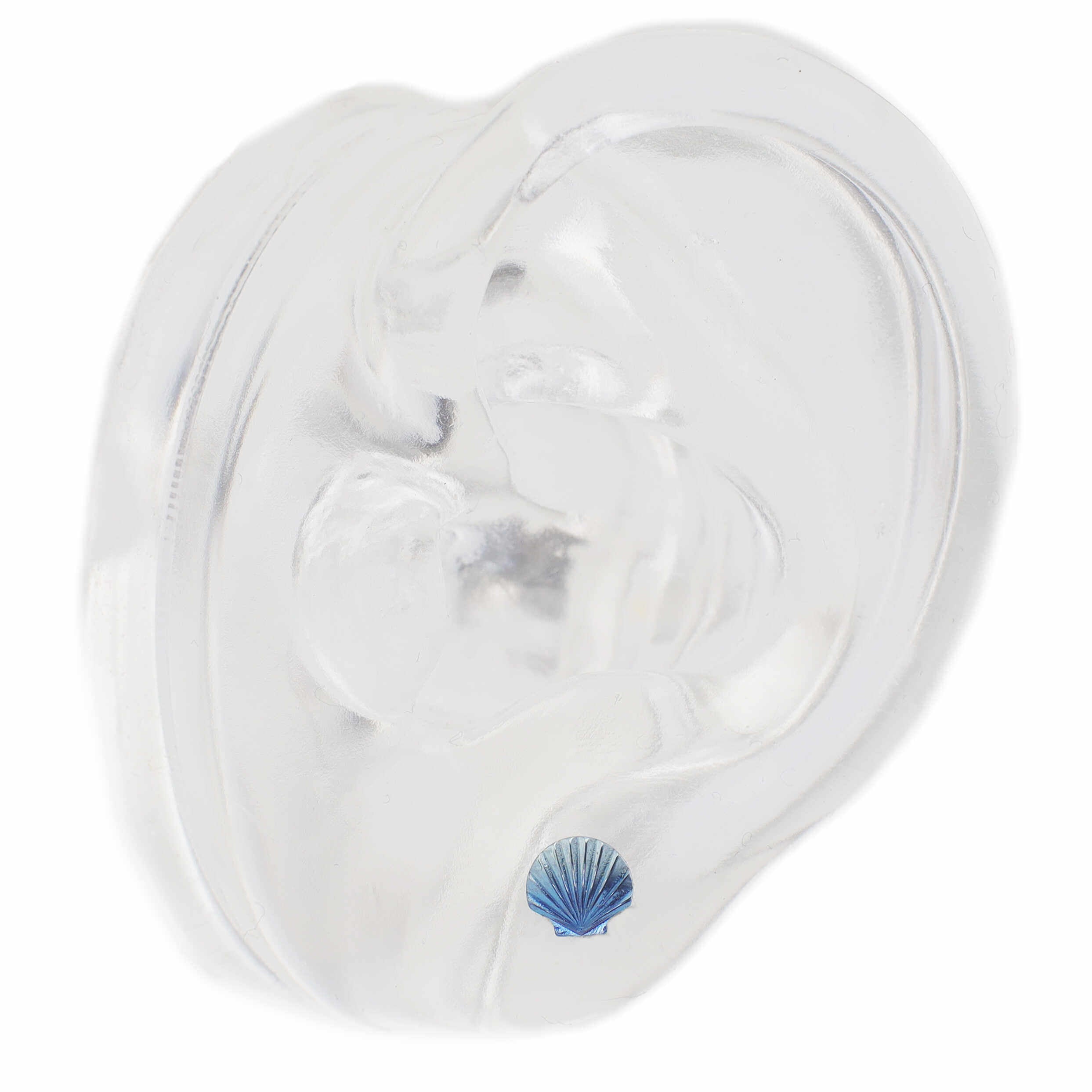 Titanium 3D Shell Stud | Cute Summer Ocean Cartilage & Lip Piercing