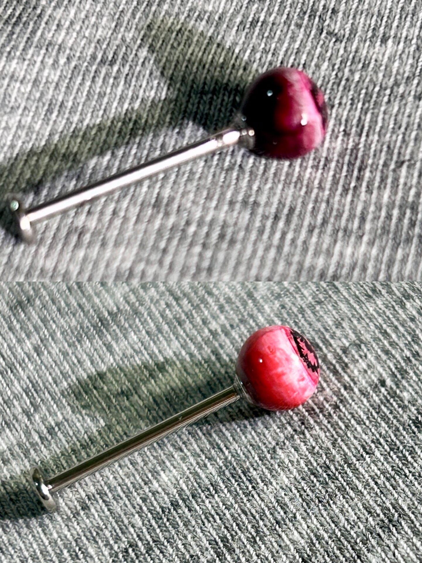 Handcrafted Titanium Spiky Heart Pupil Eyeball Stud