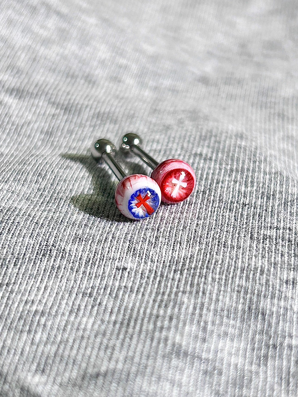 Tears of the Fallen Heretic | Titanium Holy Cross Eyeball Stud