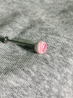 Titanium Horizontal Slit Eyeball Piercing Stud | Goat Eye Labret