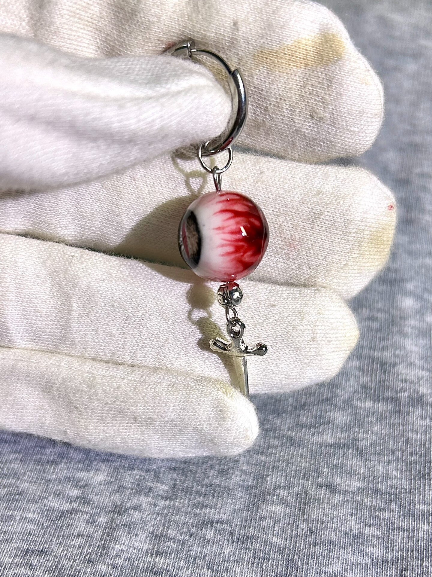 Vampire's Gaze | Gothic Bloodshot Slit Pupil Dagger Earrings