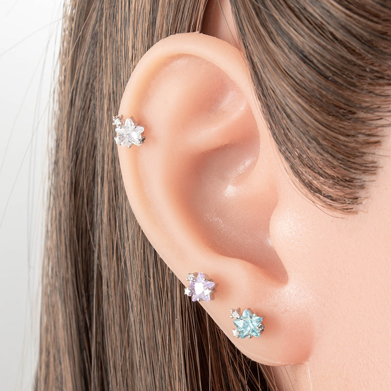 Black & White Multi-CZ Ear Studs