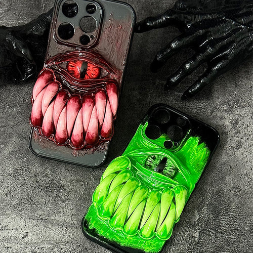 "The Devourer" 3D Big Mouth Monster Phone Case | Realistic Teeth & Cyclops Eye Art