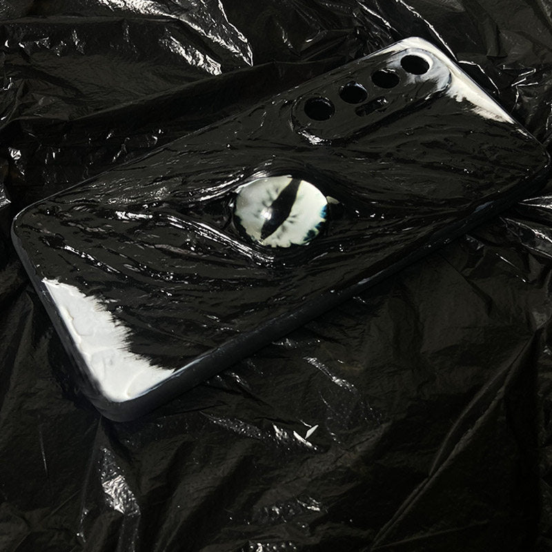 "Abyssal Watcher" Custom 3D Black Texture Phone Case | Choose Your Eye Style