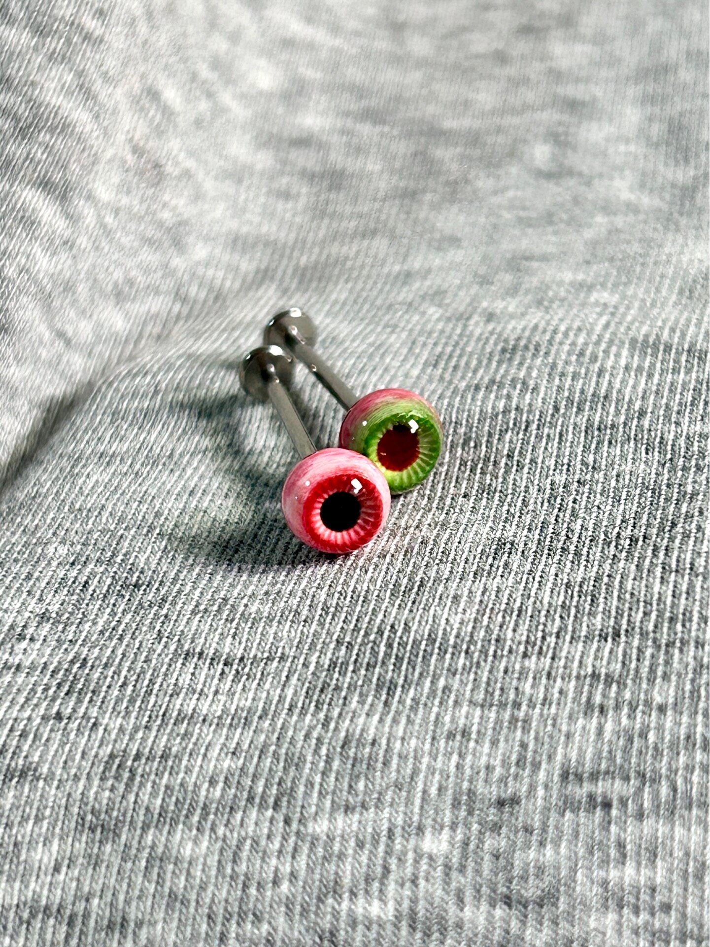 Handcrafted Titanium Monster Eyeball Piercing | Gothic Labret Stud