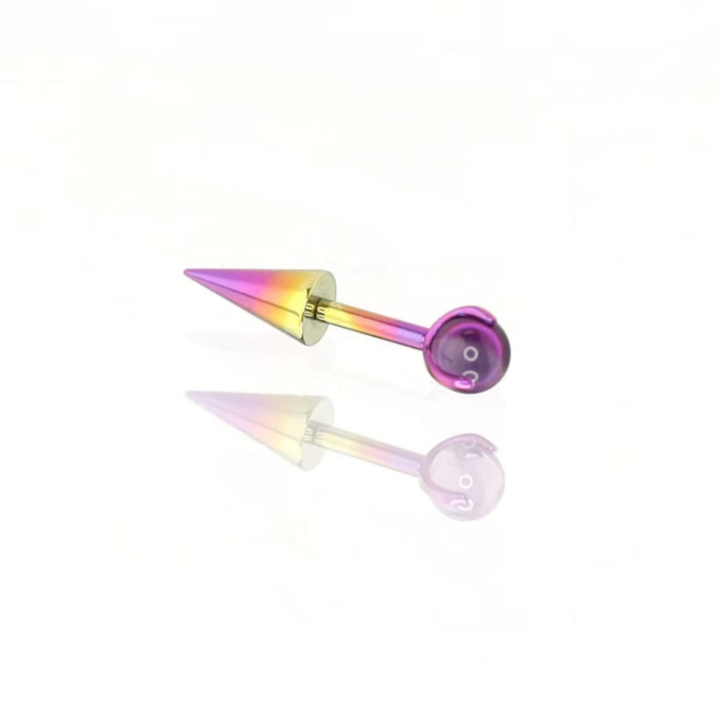 MLP Titanium Demon Ear Stud | Gothic Cartilage Piercing | Devil Wing Helix Earring