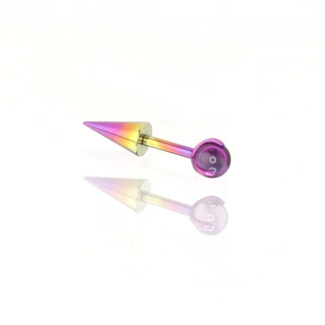 MLP Titanium Demon Ear Stud | Gothic Cartilage Piercing | Devil Wing Helix Earring