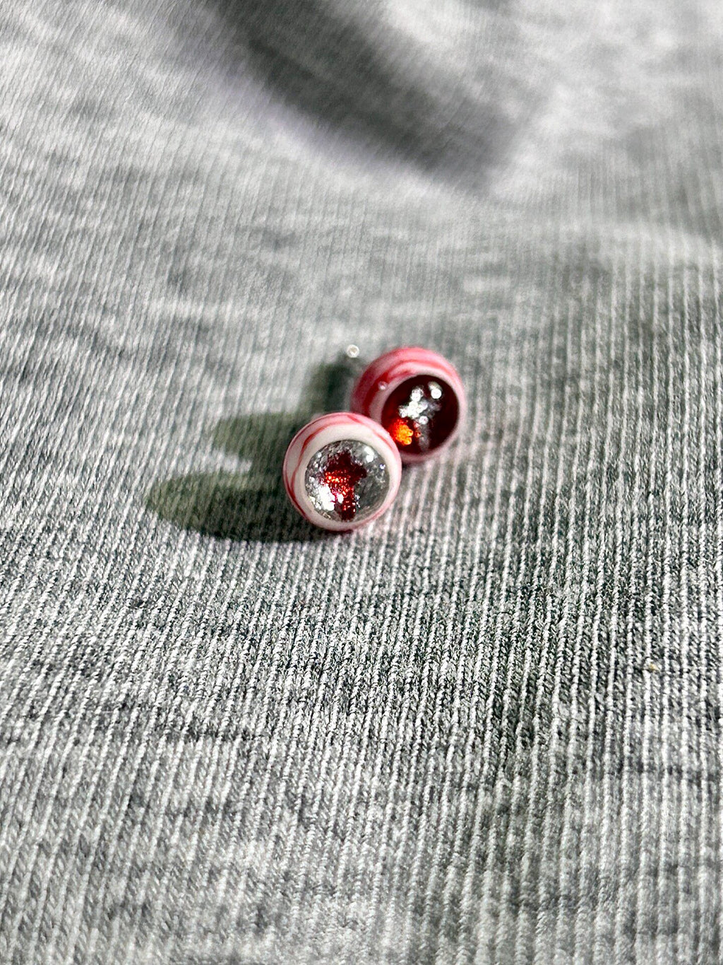 Titanium Glitter Core Eyeball Piercing Stud | Vampire Goth Jewelry