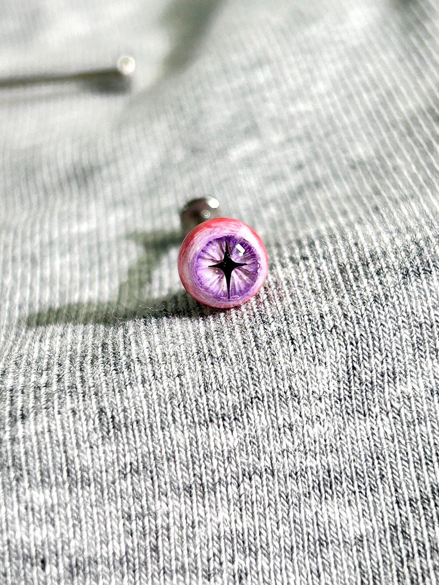 Handcrafted Titanium Star Pupil Eyeball Piercing | Cosmic Cross Eye Stud