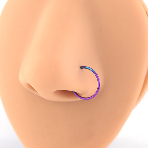 ASTM F136 Titanium Sleeper Hoop - Seamless Healing Clicker for Cartilage, Nose & Lip - Crux Jewelry product photo