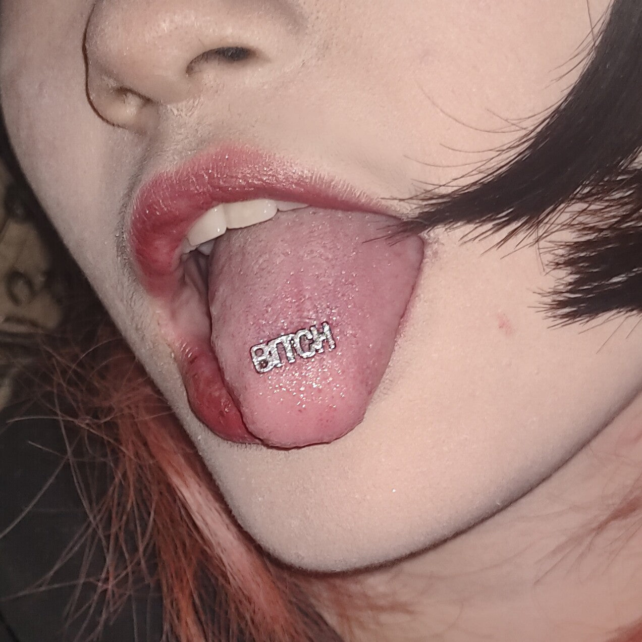 Surgical Steel Initial Tongue Ring | Custom Letter Short Barbell