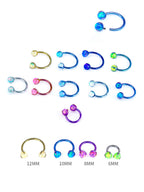 Ohrstecker aus Titan mit Innengewinde und Aurora-Borealis-Opal 