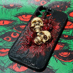 "Eternal Decay" 3D Realistic Skull Phone Case | Handmade Gothic Dripping Texture Art