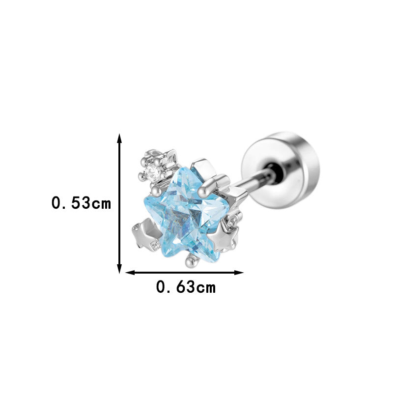 Black & White Multi-CZ Ear Studs