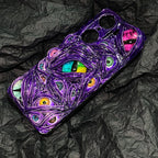 "Prismatic Void" 3D Slime Phone Case | Holographic Dragon Eye & Wet Texture Art