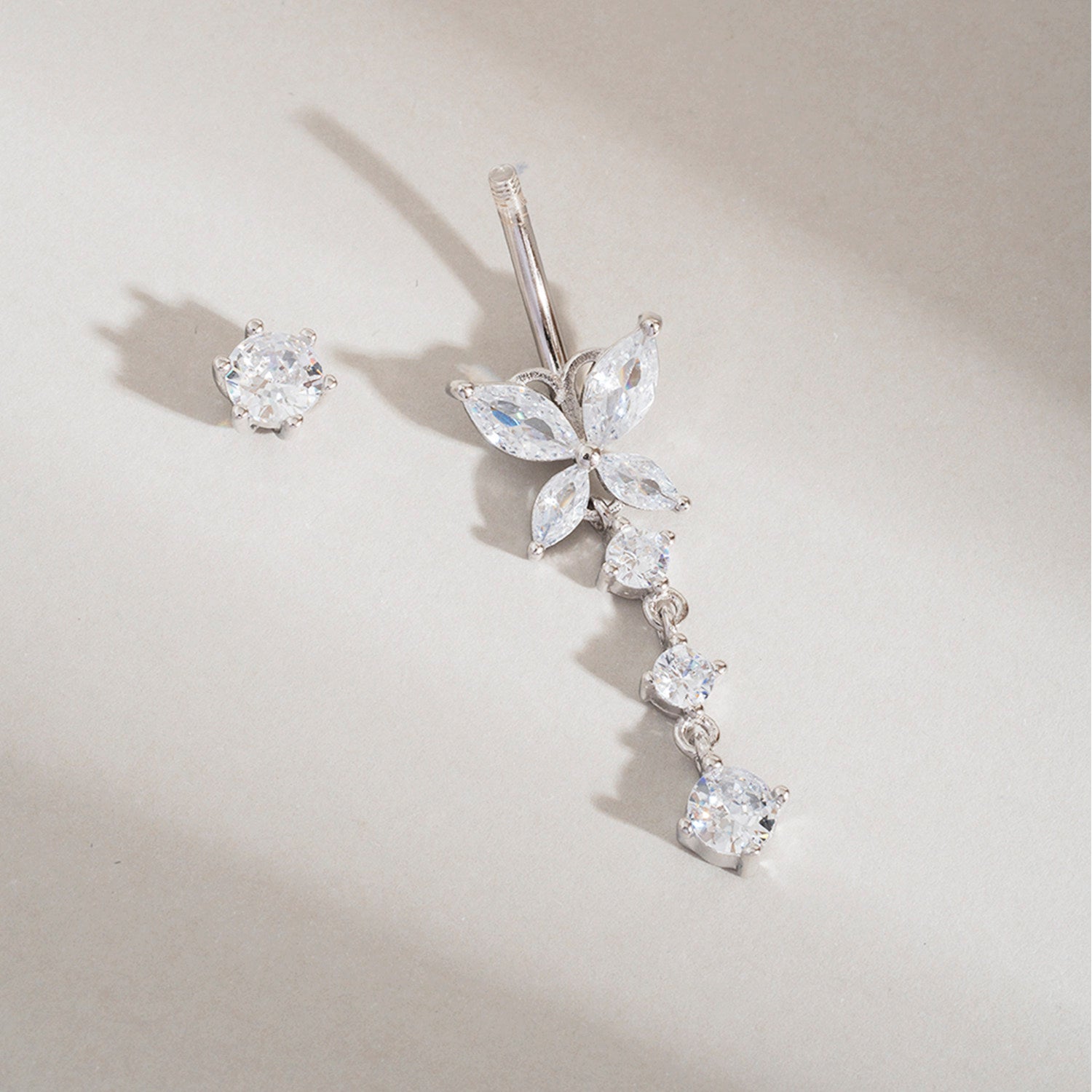 Butterfly Trail Titanium Belly Ring