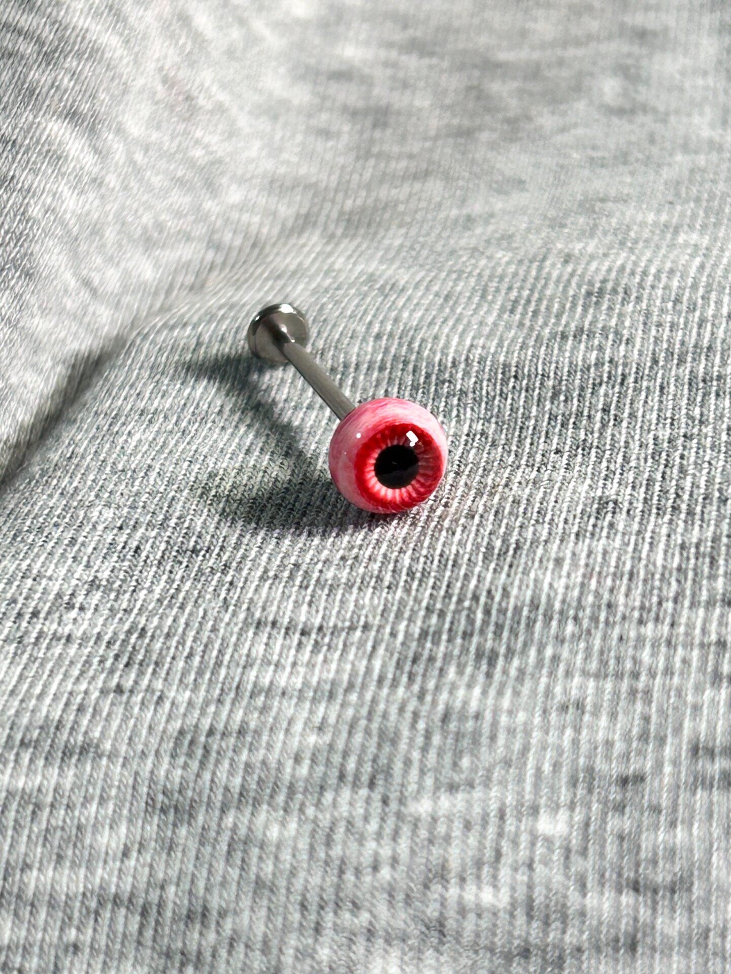Handcrafted Titanium Monster Eyeball Piercing | Gothic Labret Stud
